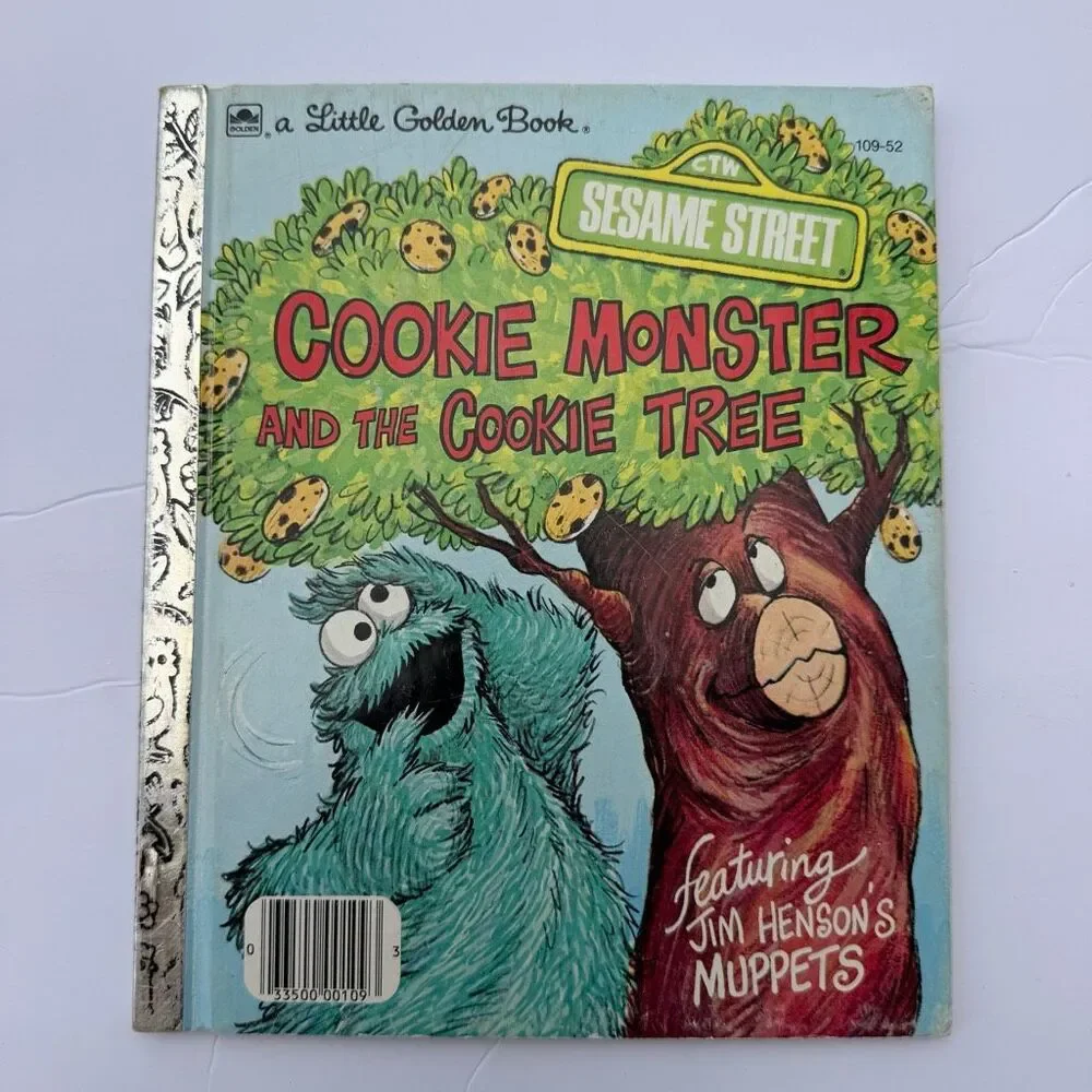 Vintage Sesame Street Little Golden Books Cookie Monster Big Bird Retro Nursery